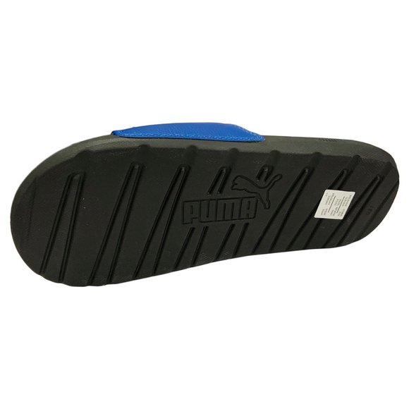 NWT PUMA AUTHENTIC COOL CAT MEN'S BLACK BLUE SLIP ON SLIDES SANDALS SIZE 7 - Picture 4 of 4